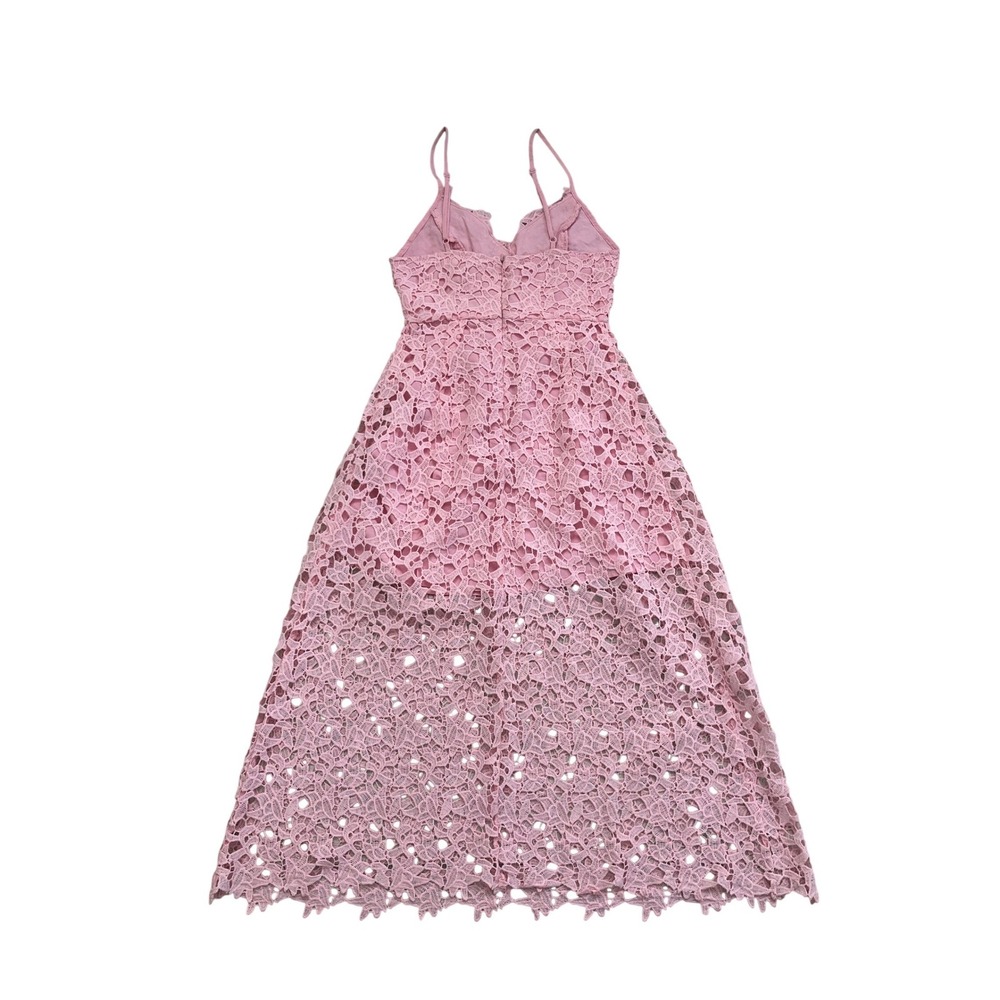 ASTR the Label‎ Pink Floral Lace Midi Dress Womens XS V-Neck Spaghetti Strap